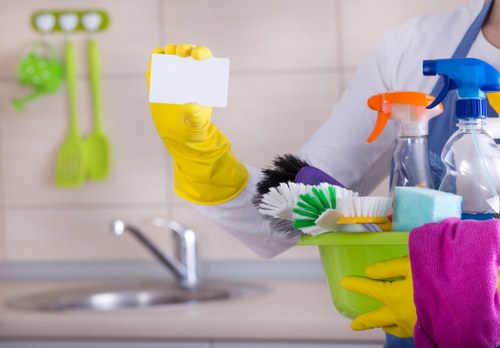 Carpet cleaning service terms document with cleaning equipment